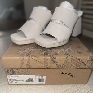 Free People Women's Cream Platform Sandals